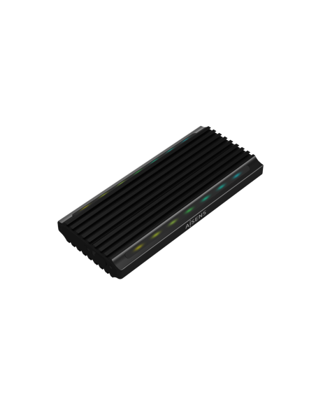 AISENS Caja Externa M.2 RGB Gaming ASM2-RGB012B SATA/NVMe A USB3.1 Gen2, Negra