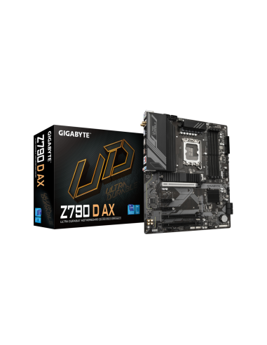 GIGABYTE Z790 D AX Placa base - Soporta CPUs Intel Core de 14ª generación, VRM digital de 12+1+1 fases, hasta 7600MHz DDR5 (OC),