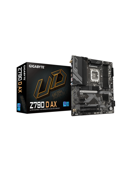 GIGABYTE Z790 D AX Placa base - Soporta CPUs Intel Core de 14ª generación, VRM digital de 12+1+1 fases, hasta 7600MHz DDR5 (OC),