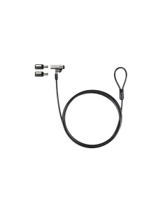 TooQ Cable de Seguridad Tipo NANO con Llave para Portátiles 1.5 metros, Gris Oscuro