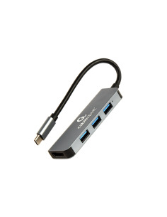 Gembird A-CM-COMBO2-01 base para portátil y replicador de puertos USB 3.2 Gen 1 (3.1 Gen 1) Type-C Gris