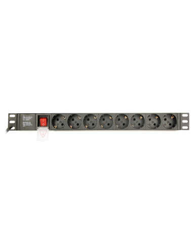 Gembird EG-PDU-014 unidad de distribución de energía (PDU) 8 salidas AC 1U Negro