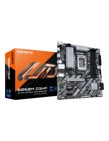 GIGABYTE B860M D3HP Placa base - CPUs Intel Core Ultra, VRM de 4+1+2+1 fases, hasta 9066MHz DDR5, 2xPCIe 4.0 M.2, LAN GbE, USB 3