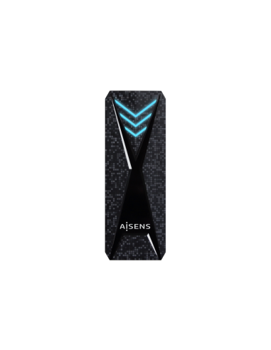 AISENS Caja Externa M.2 (NGFF) RGB Gaming ASM2-RGB013B NVMe a USB3.2 Gen2, Negra