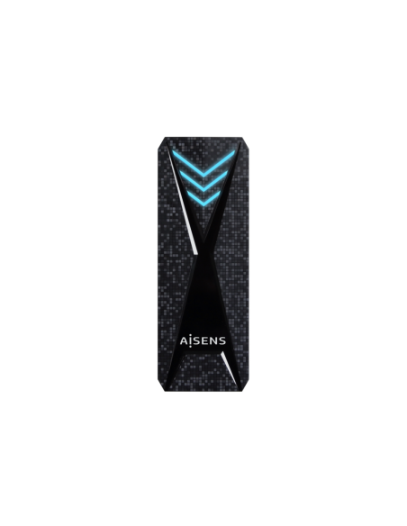 AISENS Caja Externa M.2 (NGFF) RGB Gaming ASM2-RGB013B NVMe a USB3.2 Gen2, Negra