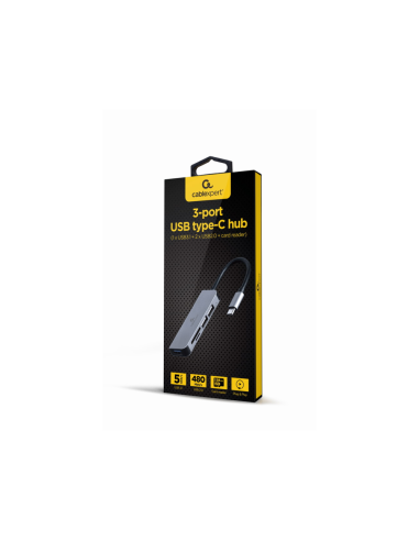 Gembird UHB-CM-CRU3P1U2P2-01 base para portátil y replicador de puertos Alámbrico USB 3.2 Gen 1 (3.1 Gen 1) Type-A Plata