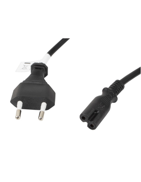 Lanberg CA-C7CA-11CC-0018-BK cable de transmisión Negro 1,8 m C7 acoplador CEE7/16