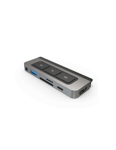 HYPER HD449 base para portátil y replicador de puertos Gris