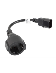 Lanberg CA-C14E-10CC-0018-BK cable de transmisión Negro 0,18 m C14 acoplador