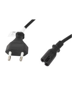 Lanberg CA-C7CA-11CC-0018-BK cable de transmisión Negro 1,8 m C7 acoplador CEE7/16