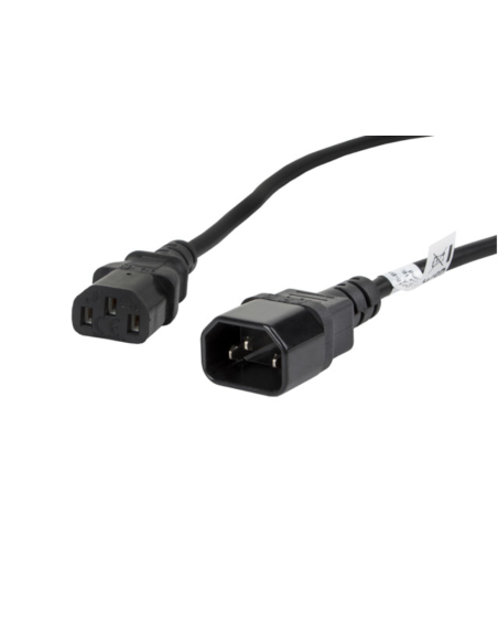 Lanberg CA-C13E-11CC-0018-BK cable de transmisión Negro 1,8 m C13 acoplador C14 acoplador
