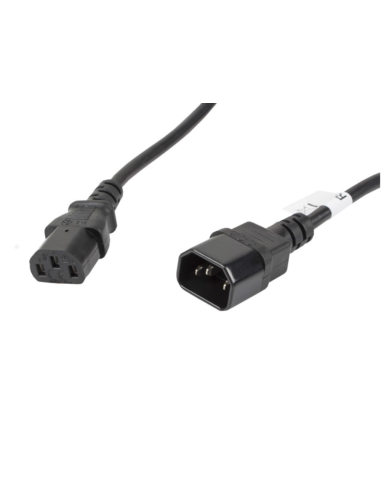Lanberg CA-C13E-11CC-0050-BK cable de transmisión Negro 5 m C13 acoplador C14 acoplador