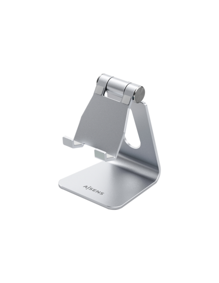 AISENS Soporte De Sobremesa Tamaño M Ajustable (1 Pivote) Para Movil / Tablet, Plata