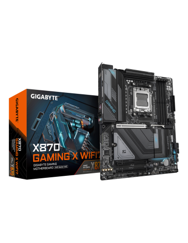 GIGABYTE X870 GAMING X WIFI7 Placa Base - Compatible con CPUs AMD Ryzen 9000, 16+2+2 fases VRM, hasta 8000MHz DDR5 (OC), 1xPCIe 