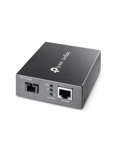 TP-Link Omada FC111A-20 convertidor de medio 100 Mbit/s Monomodo Negro
