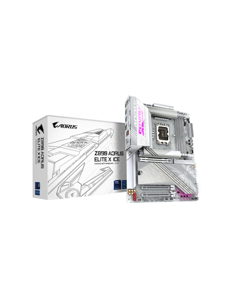 GIGABYTE Placa base Z890 AORUS ELITE X ICE - Compatible con CPUs Intel Core Ultra (Serie 2), VRM de 16+1+2 fases, hasta 9500MHz 