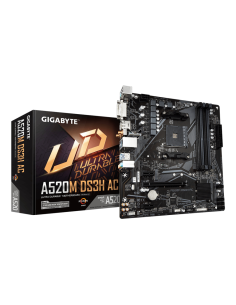 GIGABYTE A520M DS3H AC Placa Base - Procesadores AMD Ryzen Serie 5000, VRM de 5+3 fases, hasta 4733 MHz DDR5 (OC), 1xPCIe 3.0 M. 2