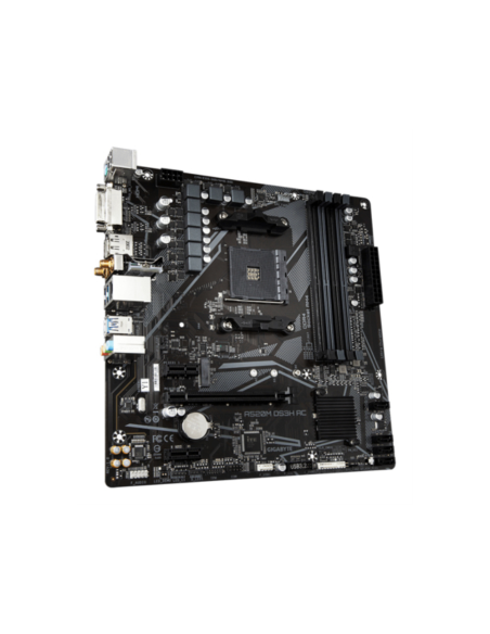 GIGABYTE A520M DS3H AC Placa Base - Procesadores AMD Ryzen Serie 5000, VRM de 5+3 fases, hasta 4733 MHz DDR5 (OC), 1xPCIe 3.0 M.