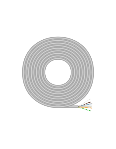 AISENS Cable de Red RJ45 Cat.6 UTP Rigido AWG23 CCA (aleacion), Gris, 100 m
