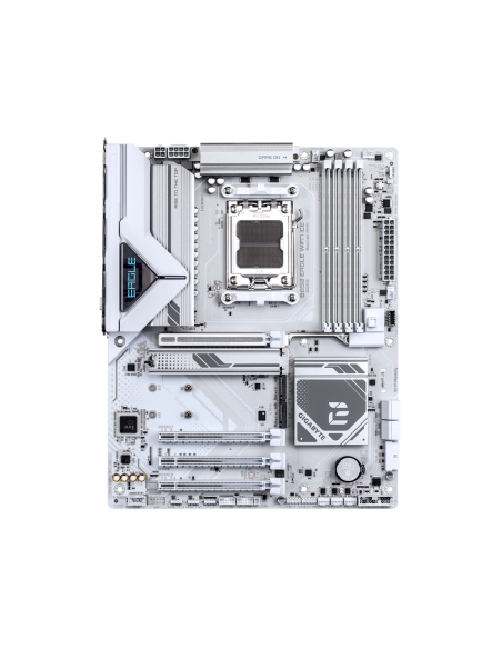 GIGABYTE B850 EAGLE WIFI7 ICE Placa base - Procesadores AMD Ryzen serie 9000, VRM digital de 8+2+2 fases, hasta 8200 MHz DDR5 (O