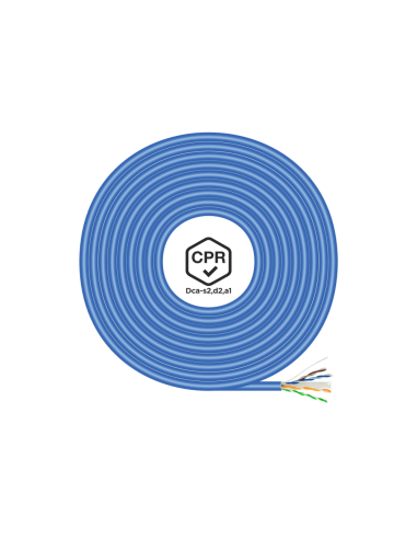 AISENS Cable de Red RJ45 LSZH CPR Dca CAT.6 UTP AWG24, Azul, 100 m