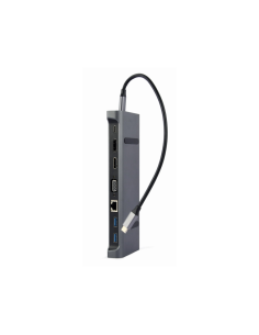 Gembird A-CM-COMBO9-02 base para portátil y replicador de puertos Alámbrico USB 3.2 Gen 1 (3.1 Gen 1) Type-C Gris