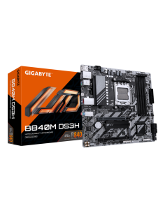 GIGABYTE B840M DS3H Placa base - Procesadores AMD Ryzen 9000, VRM de 8+2+2 fases, hasta 8200 MHz DDR5, 2xPCIe 4.0 M.2, LAN 2.5Gb