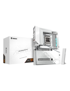 GIGABYTE X870 AORUS STEALTH ICE Placa Base – Compatible con procesadores AMD Ryzen 9000, VRM digital de 16+2+2 fases, hasta 8200