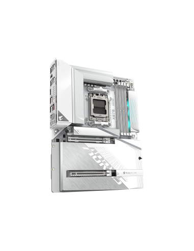 GIGABYTE X870 AORUS STEALTH ICE Placa Base – Compatible con procesadores AMD Ryzen 9000, VRM digital de 16+2+2 fases, hasta 8200
