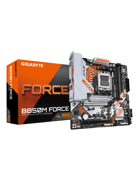 GIGABYTE B850M FORCE Placa Base – Compatible con procesadores AMD Ryzen serie 9000, VRM digital de 8+2+2 fases, hasta 9600 MHz D