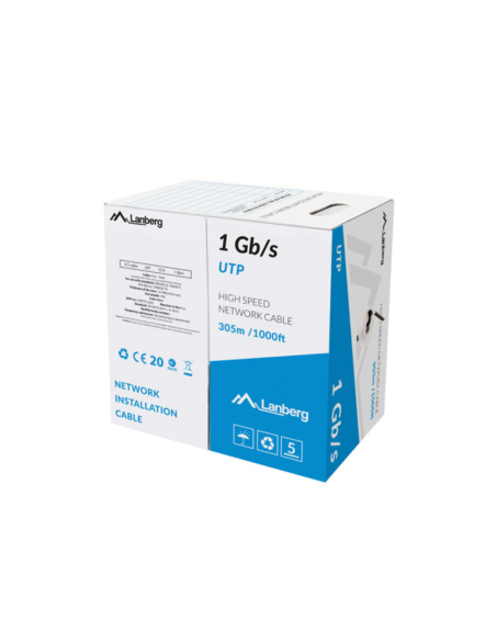 Lanberg LCU6-10CC-0305-BK cable de red Negro 305 m U/UTP (UTP)