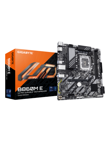 GIGABYTE B860M E Placa Base - Procesadores Intel Core Ultra Series, VRM de 4+1+2 fases, hasta 8800MHz DDR5 (O.C), 2xPCIe 4.0 M.2