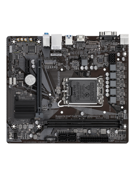 GIGABYTE H610M H V2 Placa base - Compatible con procesadores Intel Core 14th CPUs, 4+1+1 Hybrid Digital VRM, up to 5600MHz DDR5,