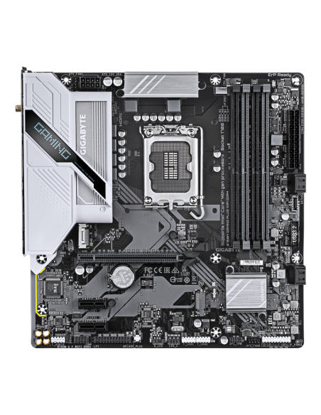 GIGABYTE B760M GAMING PLUS WIFI DDR4 Placa base - Compatible con procesadores Intel Core de 14ª generación, VRM de 4+1+1 fases, 