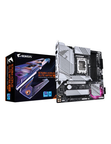 GIGABYTE B760M AORUS ELITE WIFI6E GEN5 Placa Base – Compatible con procesadores Intel Core 14ª generación, VRM digital de 12+1+1