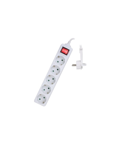 Ewent EW3955 base múltiple 1,5 m 5 salidas AC Interior Blanco