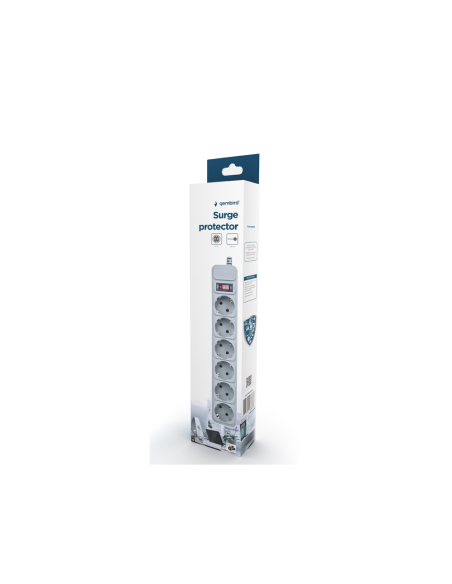 Gembird SPG6-B-6C base múltiple 1,8 m 6 salidas AC