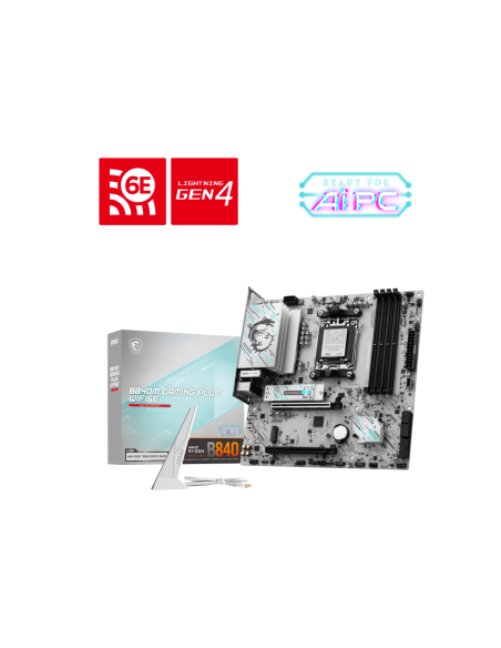 MSI B840M GAMING PLUS WIFI6E placa base AMD B840 Zócalo AM5 micro ATX