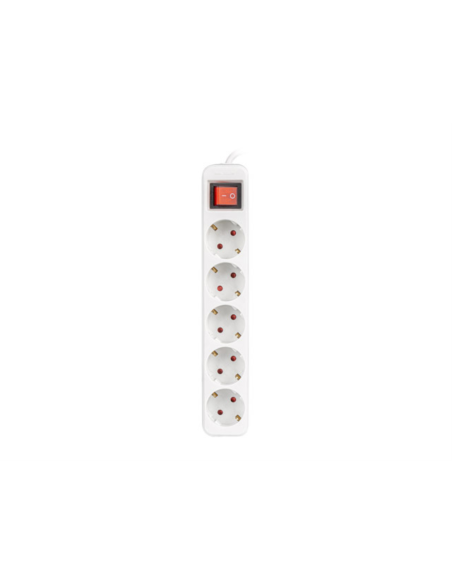 Lanberg PS1-05F-0300-W base múltiple 3 m 5 salidas AC Interior Blanco
