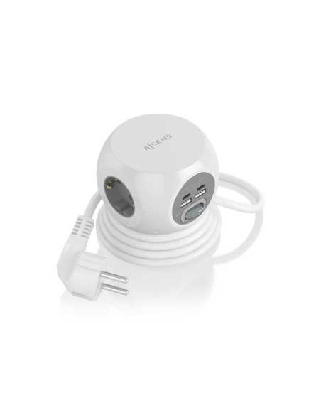 AISENS ASPS-2A2C04-W base múltiple 1,4 m 3 salidas AC Interior