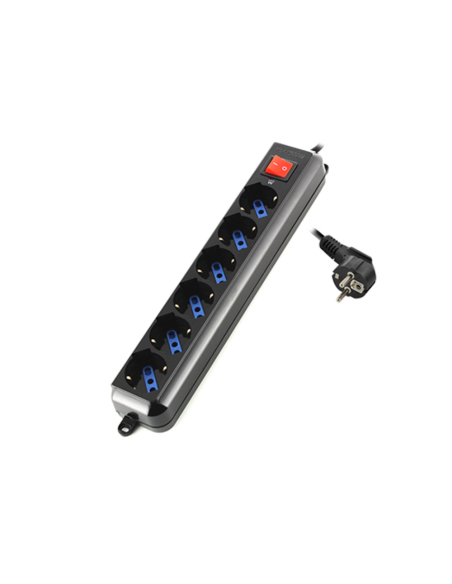 Ewent EW3924 base múltiple 1,5 m 6 salidas AC Negro