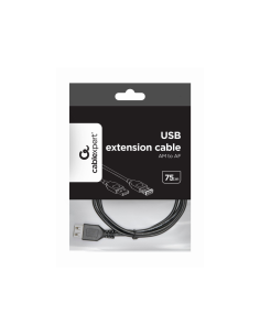 Gembird CC-USB2-AMAF-75CM/300-BK cable USB USB 2.0 0,75 m USB A Negro