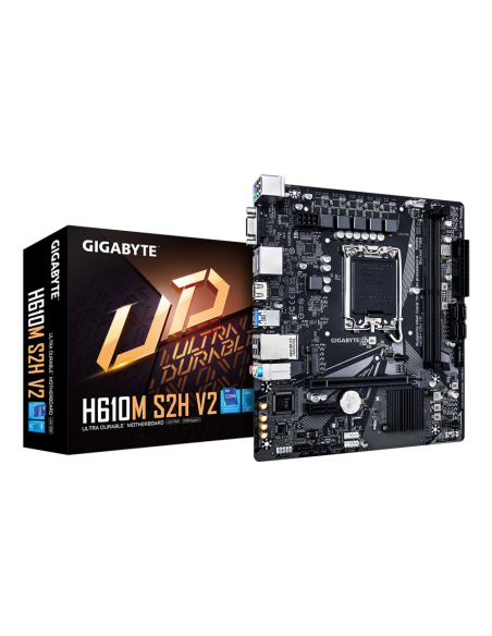 GIGABYTE H610M S2H V2 Placa base - Soporta CPUs Intel Core de 14ª generación, 4+1+1 Fases Híbridas VRM Digital, hasta 5600MHz DD
