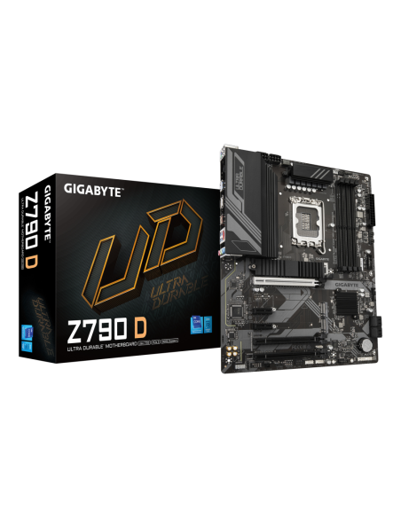 GIGABYTE Z790 D Placa base - Soporta CPUs Intel Core de 14ª generación, VRM digital de 12+1+1 fases, hasta 7600MHz DDR5 (OC), 3x