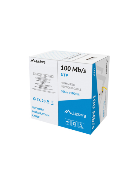 Lanberg LCU5-10CC-0305-Y cable de red Amarillo 305 m U/UTP (UTP)