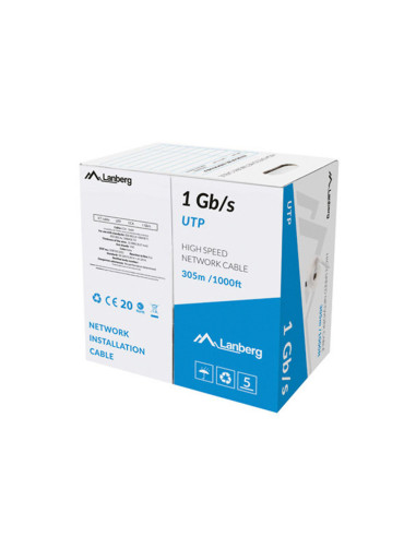 Lanberg LCU6-10CC-0305-S cable de red Gris 305 m U/UTP (UTP)