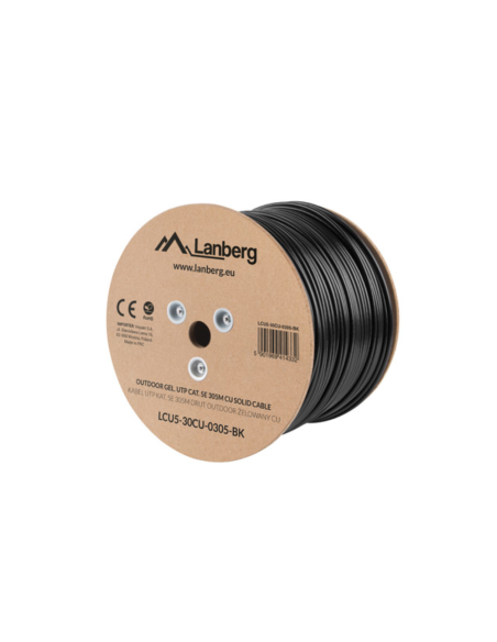 Lanberg LCU5-30CU-0305-BK cable de red Negro 305 m Cat5e U/UTP (UTP)