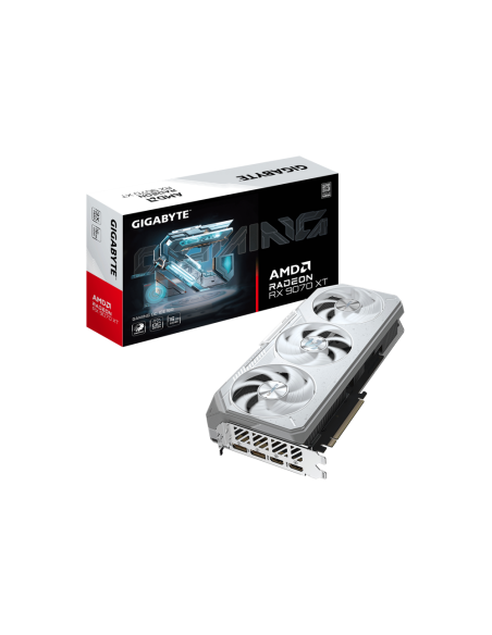 GIGABYTE Radeon RX 9070 XT GAMING OC ICE 16G Tarjeta Gráfica - 16GB GDDR6, 256bit, PCI-E 5.0, 3060 MHz Frecuencia del núcleo, 2 
