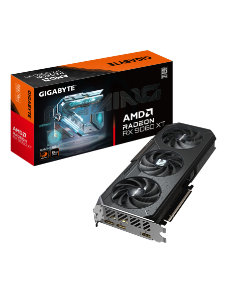 GIGABYTE Radeon RX 9060 XT GAMING 8G Tarjeta Gráfica - 8GB GDDR6, 128bit, PCI-E 5.0, 3130 MHz Frecuencia del núcleo, 2 x Display