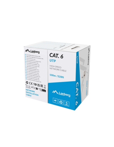 Lanberg LCU6-11CU-0100-S cable de red Gris 100 m Cat6 U/UTP (UTP)